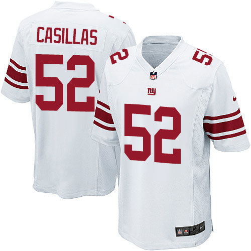 Men's Game Jonathan Casillas Nike Jersey White Road - #52 NFL New York Giants